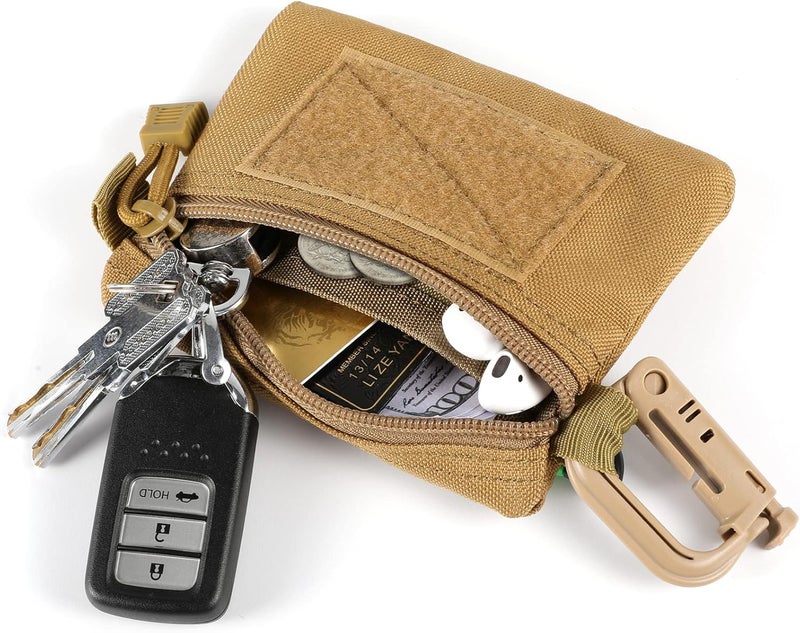 FRTKK 2 Pack Tactical Compact EDC Pouches Military Molle Utility Pouch Accessories Organizer Pouch Coin Purse Keychain Pocket Credit Card Holder Waist Pack - Image 3